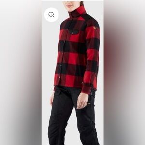 Fjallraven Women's Canada Wool Padded Jacket Red Buffalo Check Small NWOT